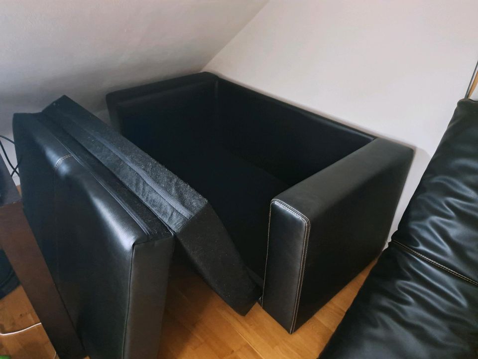 Leder Bett-Sofa mit Schlaffunktion in Künzelsau