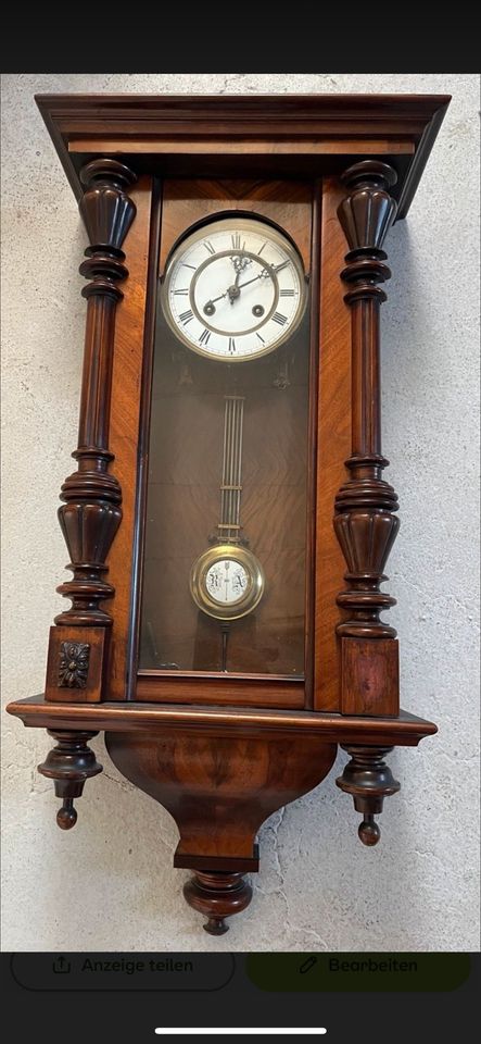 Uhr, Wanduhr, Pendeluhr, Holz, Antik, Vintage in Saarbrücken