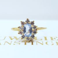 19668 Ring Zirkonia hellblau weiß 750 18 Karat gelb Gold 54 17,2 Baden-Württemberg - Donaueschingen Vorschau