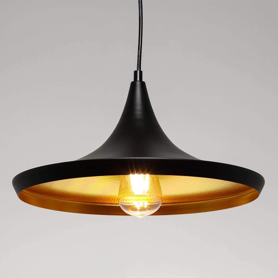 Retro Pendelleuchte schwarz gold Metall NEU Hängeleuchte Lampe in Chemnitz