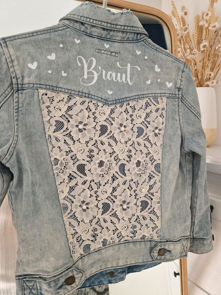 Vintage Jeansjacke Braut Bride Hochzeit Wedding JGA Standesamt in Dortmund