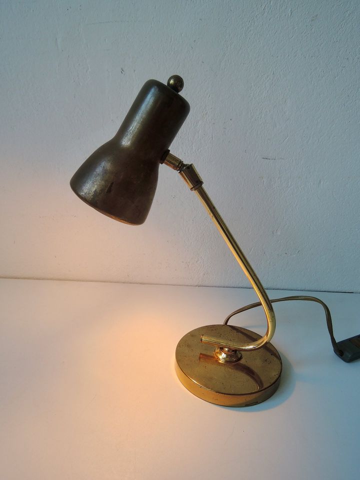 Schreibtischlampe Leuchte Messing Midcentury Vintage 70er in Berlin