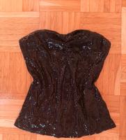 party top 90s 80s Pailletten glitzer vintage herzform s schwarz Hessen - Waldems Vorschau