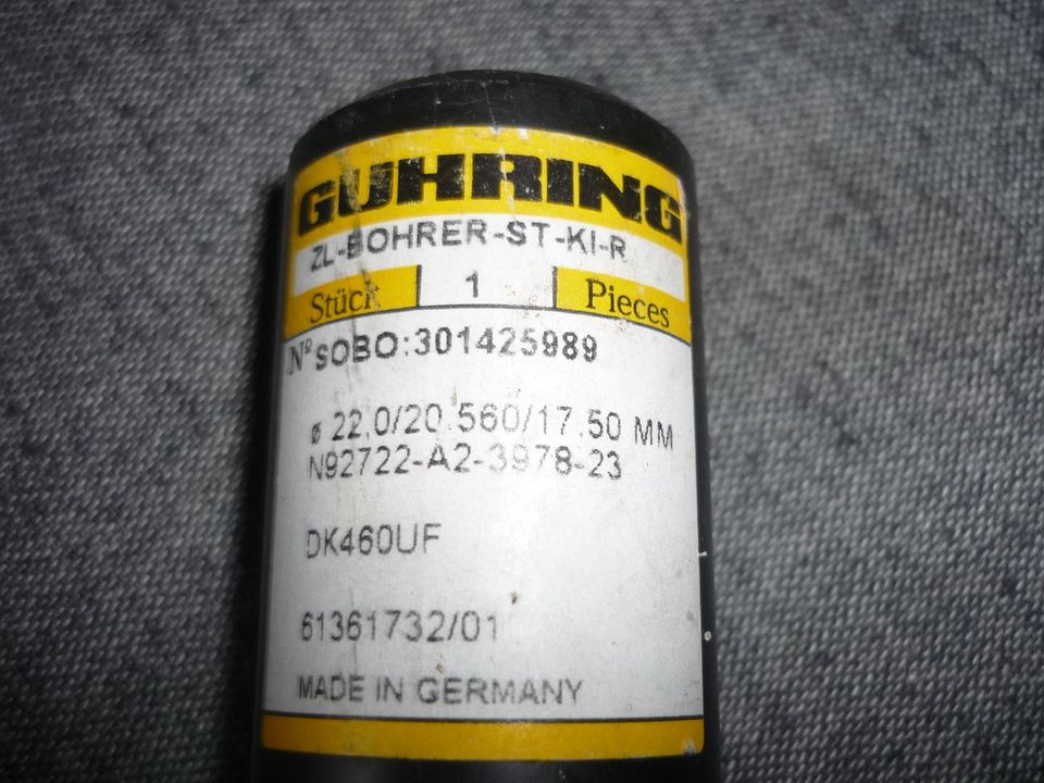 Gühring Ratiobohrer VHM m. Kühlkanälen 17,50 mm Schaft 20 mm OVP in Nürnberg (Mittelfr)