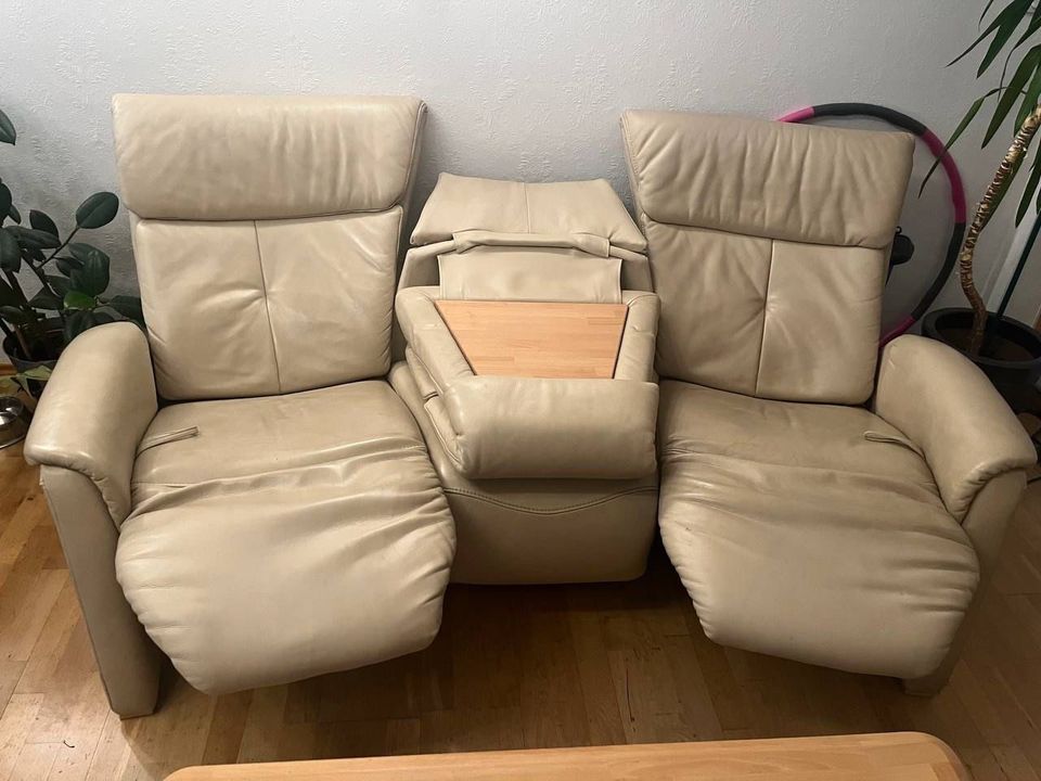 Himolla Stressless Trapez Couch Sessel Sofa creme Leder Relax in Rottach-Egern