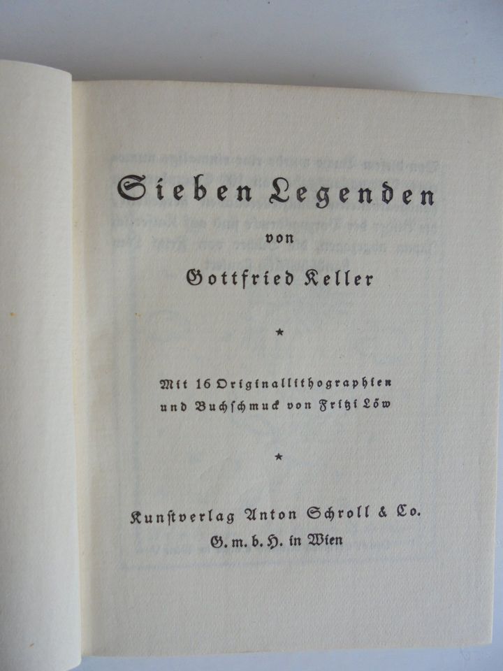 Sieben Legenden von Gottfried Keller Vorzugsausgabe ca. 1920? in Stuttgart