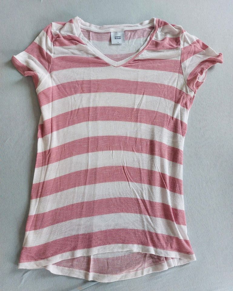 Umstandsmode Shirt 42 (XL) rosa weiß von MAMALICIOUS in Memmingen