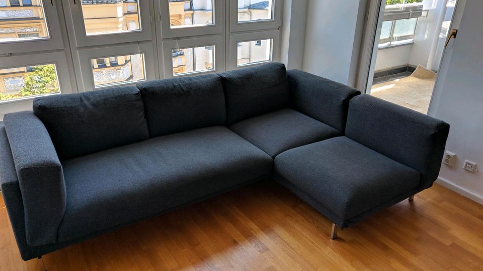 Eckcouch Sofa L-Couch Stoff schwarz Anthrazit Grau Ikea Polster in Berlin