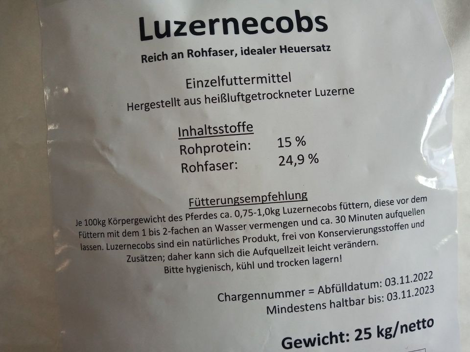 Luzernecobs 25 kg in Schillingstedt