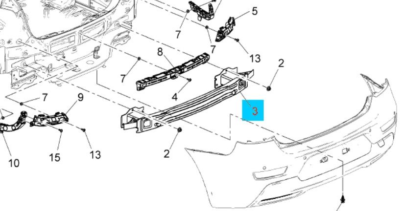 12776325 Stoßfängerverstärkung hinten für Chevrolet Cruze in Hannover