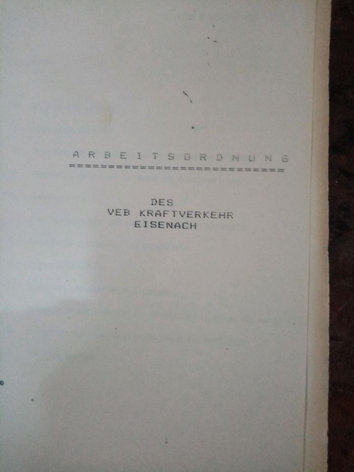 Buch vom VEB Kraftverkehr Eisenach, DDR in Eisenach