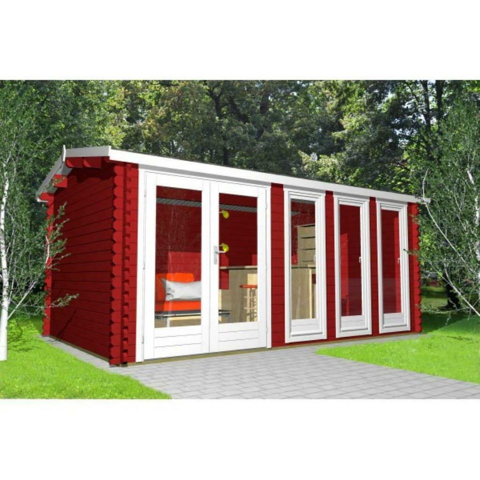 Gartenhaus Blockhaus Gerätehaus Holz 480x300cm, 40 mm, 403942 in Versmold