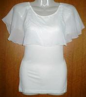 Tolles Shirt / Top Gr. 34 weiß mit Chiffon Vollant CHILLYTIME Bayern - Steinhöring Vorschau