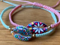 Makramee Armband Muschel Sommer Blau rosa München - Sendling Vorschau