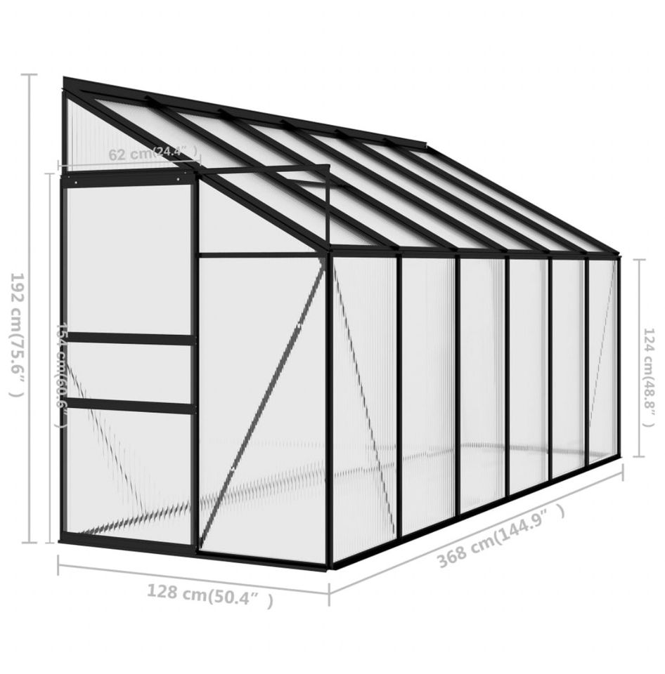 Anlehngewächshaus 4,77 m^3 antratzit Gewächshaus in Stockstadt a. Main