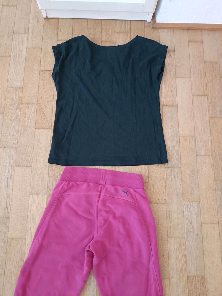 Puma Hose + Esprit Shirt Gr. XS/S Sporthose pink Leggings halblan in Ulm