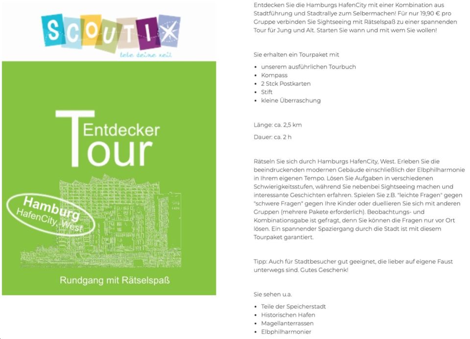 Hamburg Stadtrallye Tour Hamburg Entdeckertour Hafencity in Hamburg