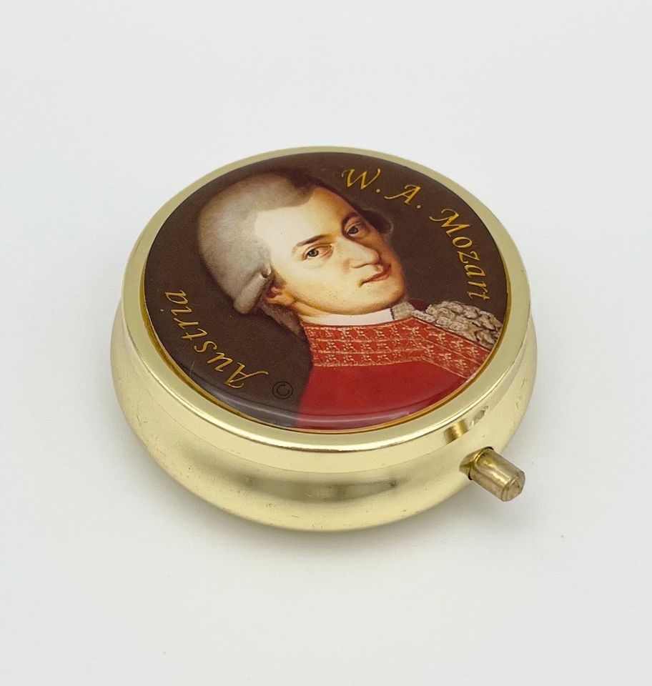 Vintage Pillendose Schmuckbox W. A. Mozart Austria Schatulle RAR in Schwerin