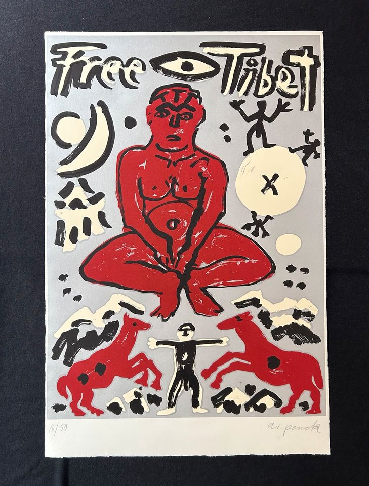 A.R. Penck (1939-2017) - „Free Tibet“ (signiert & nummeriert) in Köln