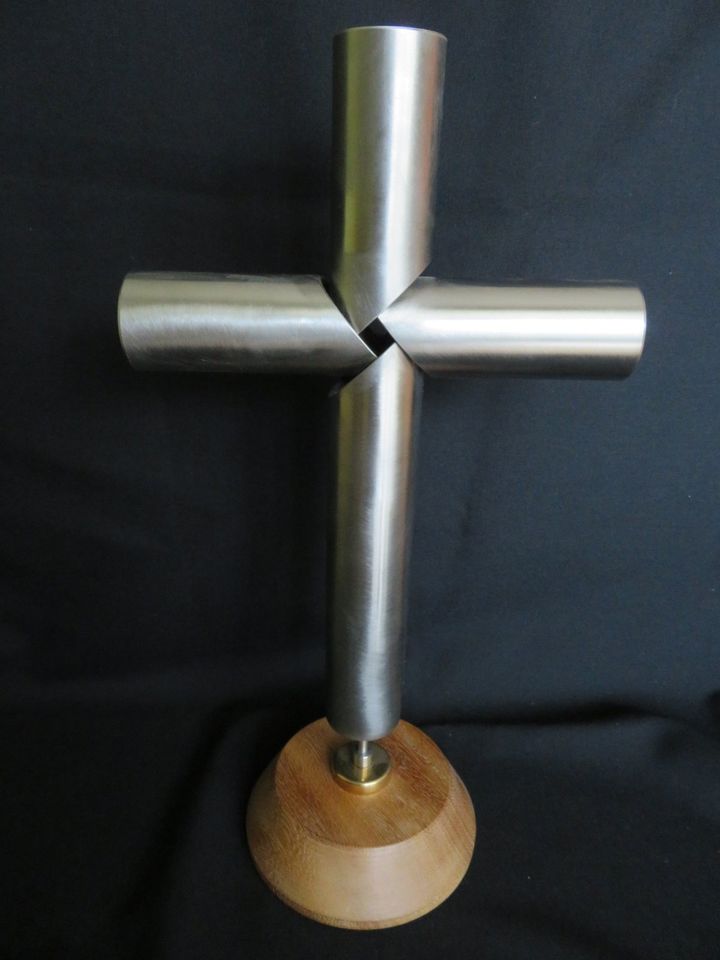 Edelstahl-Kreuz, Standkreuz, Kreuz modern, neu in Küps