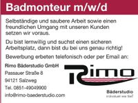 Badmonteur (m/w/d) Bayern - Salzweg Vorschau