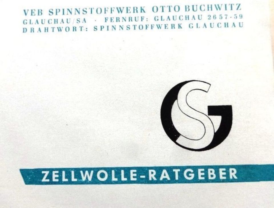 Zellwolle-Ratgeber & Muster VEB Spinnstoffwerk Glauchau, 1956 DDR in Cottbus