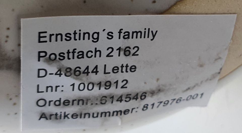 2 Keramikäpfel v. ErnstingsFamily, Ø ca.14+12cm, weiß gesprenkelt in Lübeck