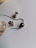 Ohrstecker und Kette aus 925er Silber mit dunkelgrauer Perle Baden-Württemberg - Salem Vorschau