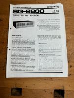 PIONEER SG-9800 - Operating Instructions - BLAUE SERIE Wuppertal - Ronsdorf Vorschau