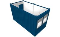 Bürocontainer - Standard 16'-4885mm-RAL 5010 enzianblau, RAL 9010 reinweiss, Container, Aufenthaltsraum, Büro,  Mannschaftscontainer, Lagercontainer, Lagerraum, Wohncontainer Hessen - Eschenburg Vorschau