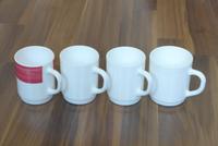 4 Tassen Kaffeebecher Glas weiß rot Östliche Vorstadt - Steintor  Vorschau