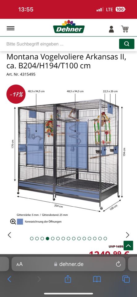 Montana Cages Voliere Arkansas Il dunkelgrau in Düsseldorf