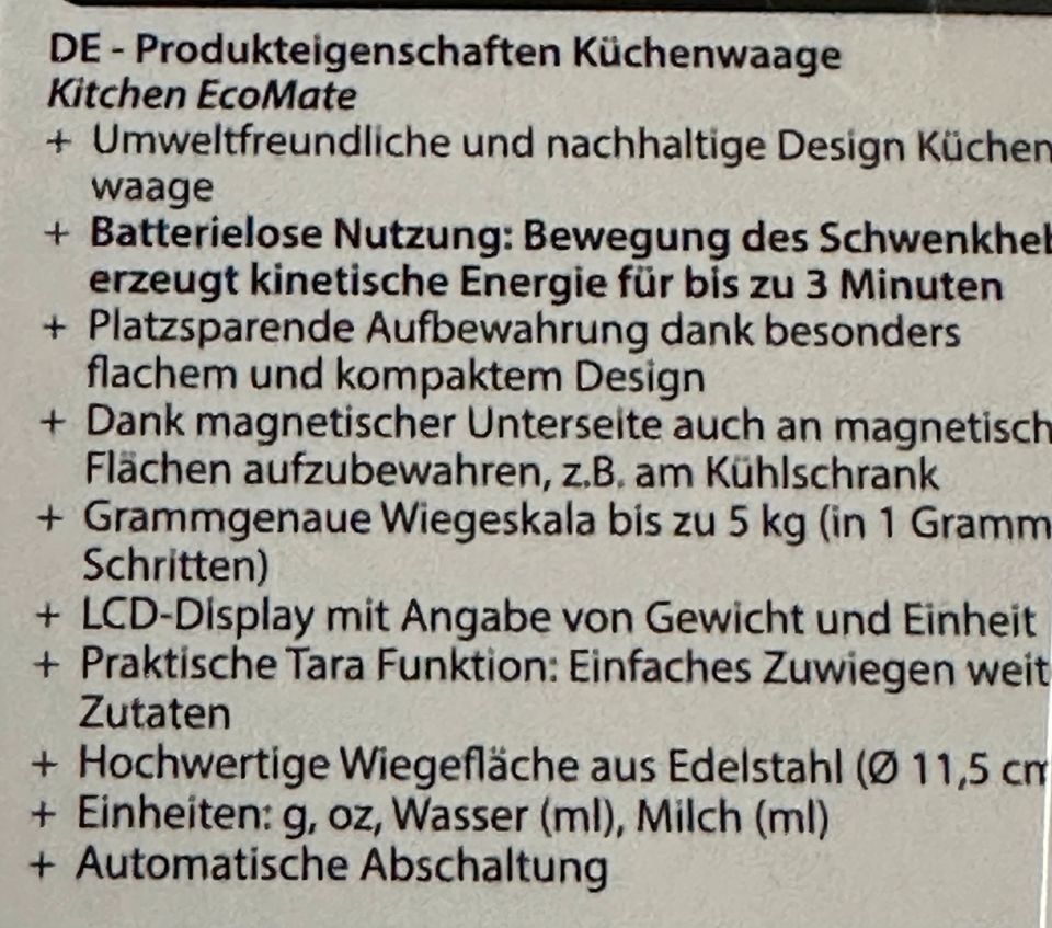 Küchenwaage Waage CASO Design  magnetisch batterielos in Duisburg