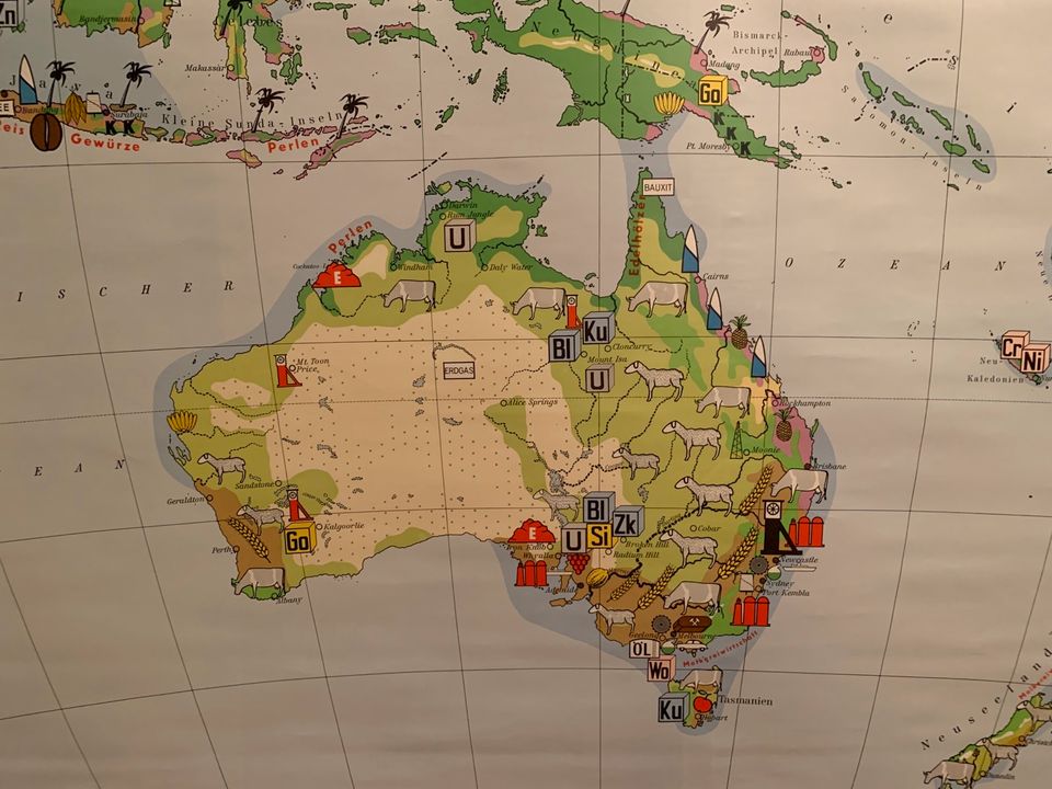 Alte Schulkarte Australien W Schulwandkarte Rollkarte vintage in Berlin