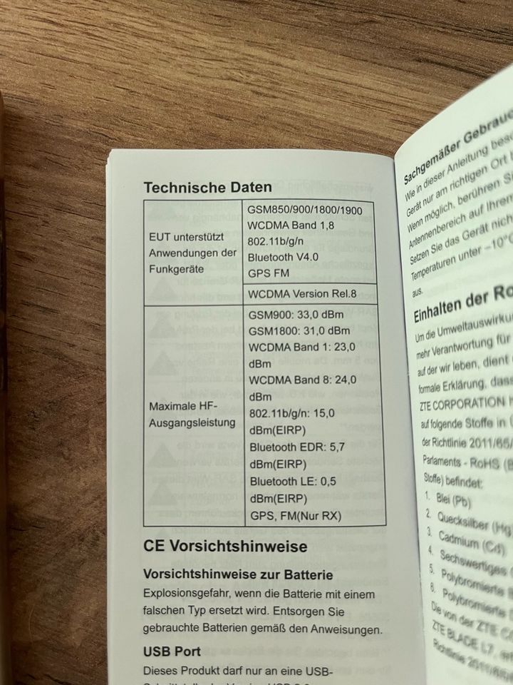 ZTE Blade L 7 Handy funktionsfähig in Freiberg