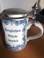 Bierkrug Porzellan, Deckel aus Zinn Baden-Württemberg - Bühl Vorschau