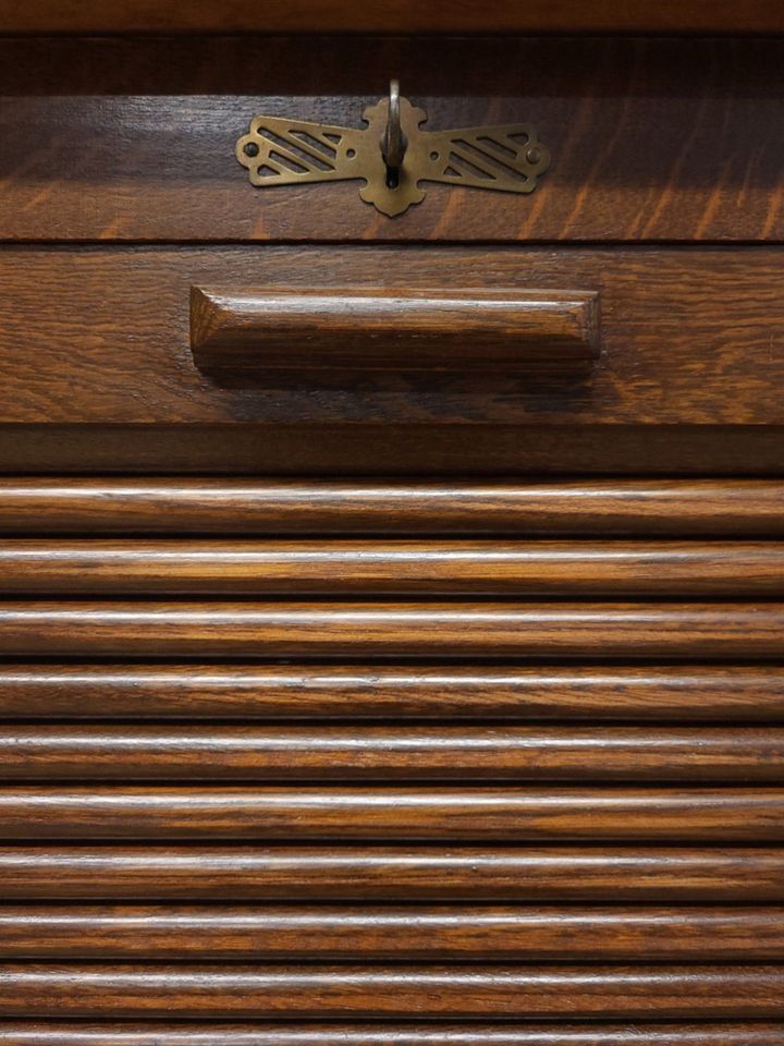 ANTIK! Rollschrank restauriert Jugendstil 1910 Eiche Notenschrank in Olfen