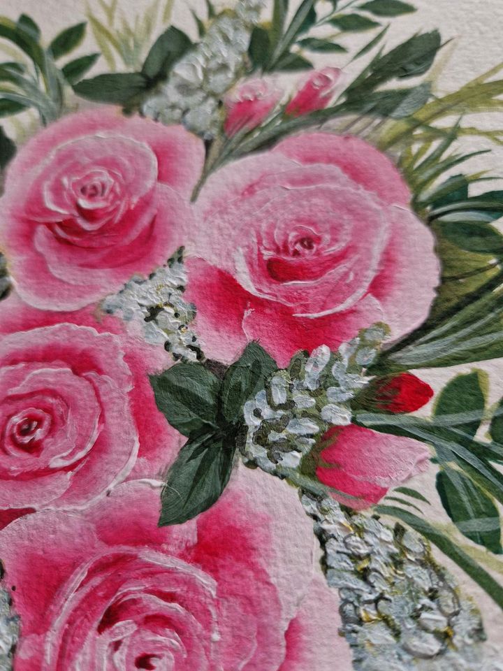 Acrylbild. Bild. Blumen.Rosen. 21x29,7 cm (A4) in Sundern (Sauerland)
