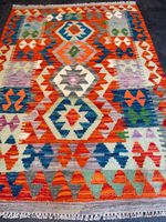 Afghan Kelim 144x100 Wolle Teppich handgewebt Orient rug orange Berlin - Wilmersdorf Vorschau