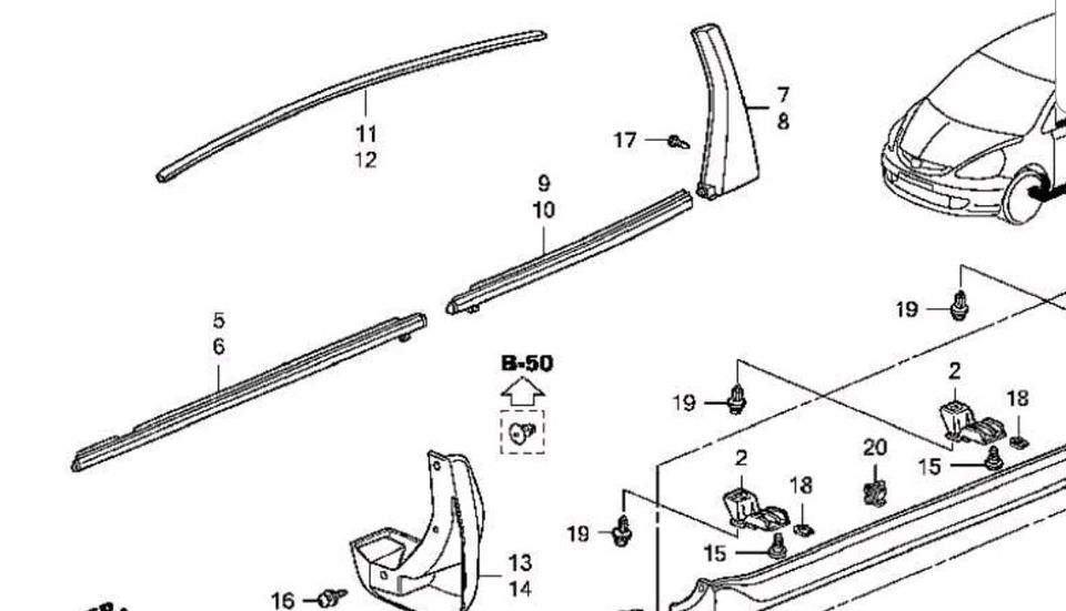 OEM Türschachtleiste links hinten Honda Jazz GD - NEU in Kamenz