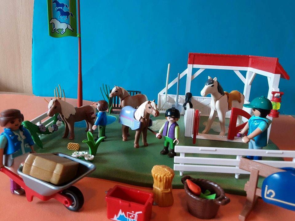 Playmobil, Reiterhof, Pferdewiese, Pfleger, Pony, Kinder in Bad Bentheim