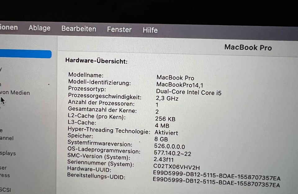 Apple Macbook Pro 13“ 256 GB von 2017 komplett in Bamberg