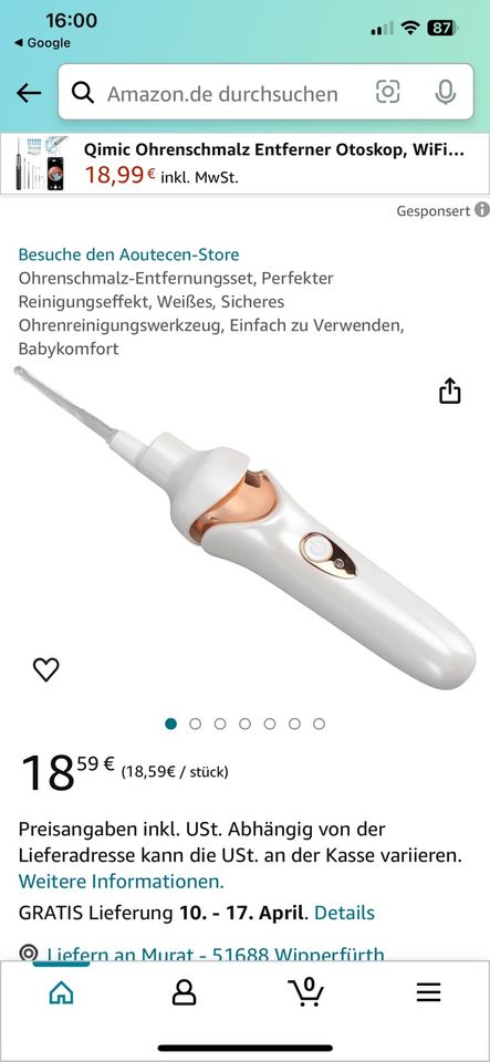 Smart Earwax Remover in Wipperfürth