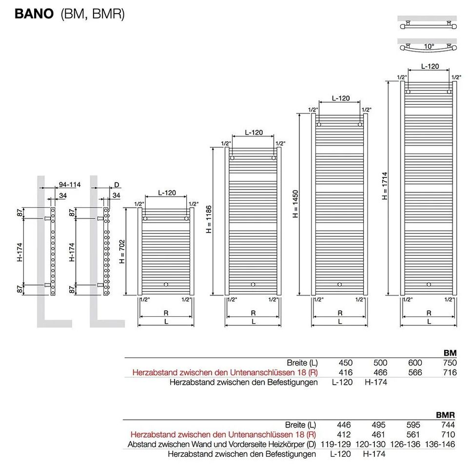 Badheizkörper Vasco Bano 60 x 118,6 Heizkörper 676 W Weiss OVP in Dresden