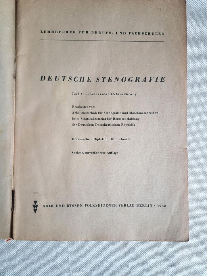 Stenografie- Lehrbuch für Berufs- und Fachschulen in Dresden