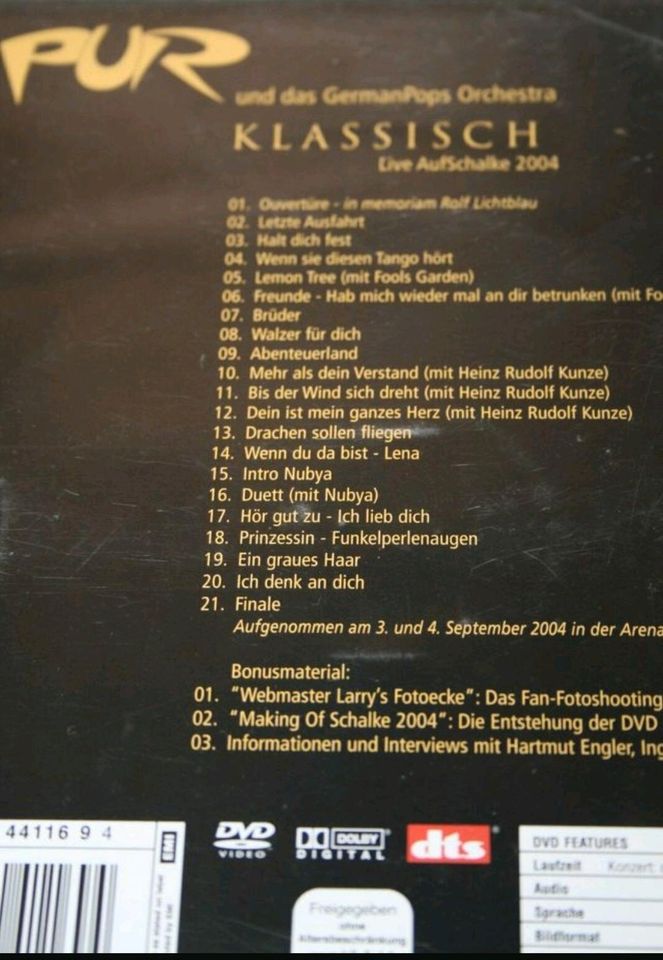 Pur Konzert,Klassisch,Live auf Schalke 2004,TOP !!! in Melsbach