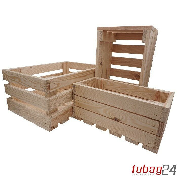 3er Set Holzkisten natur | Weinkisten | Pflanzenkübel | NEU in Trebbin