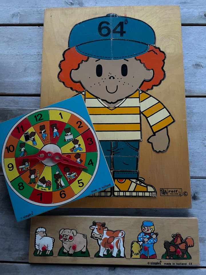 Simplex Rolf Holland Holz Puzzel Steckpuzzel Kleinkind Vintage in Bielefeld