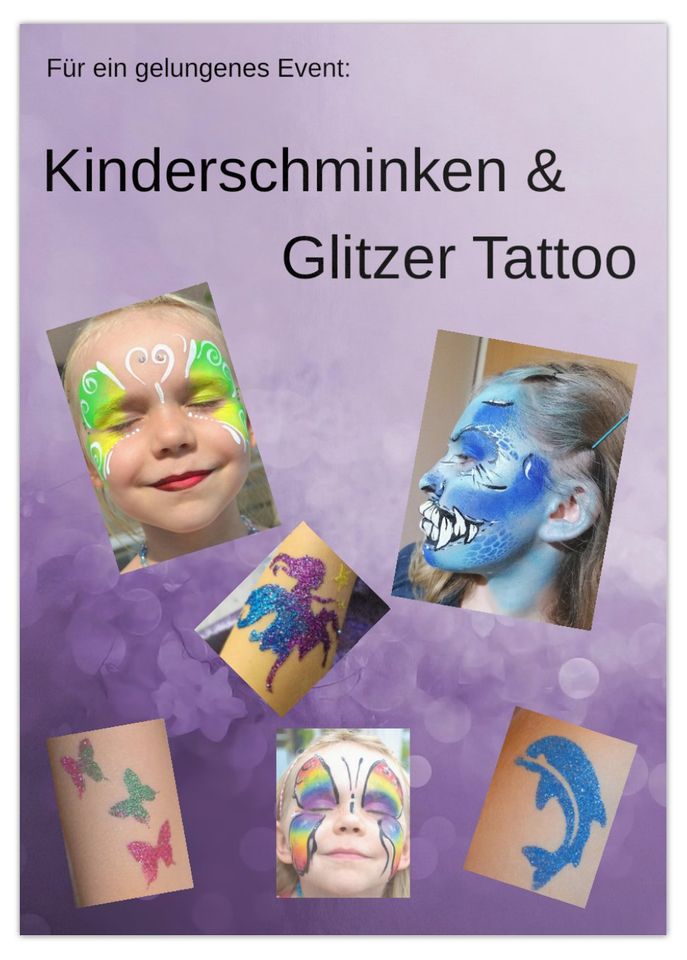 Glitzer-Tattoo, Kinderschminken in Waiblingen