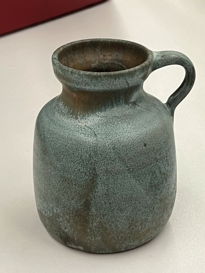 VASE KERAMIK KRUG SIGNIERT  VINTAGE GRÜN in Mannheim